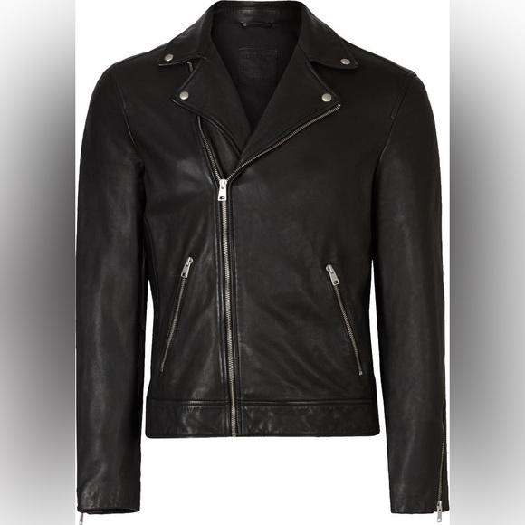 All Saints Black Leather Jacket - Picture 2 of 10